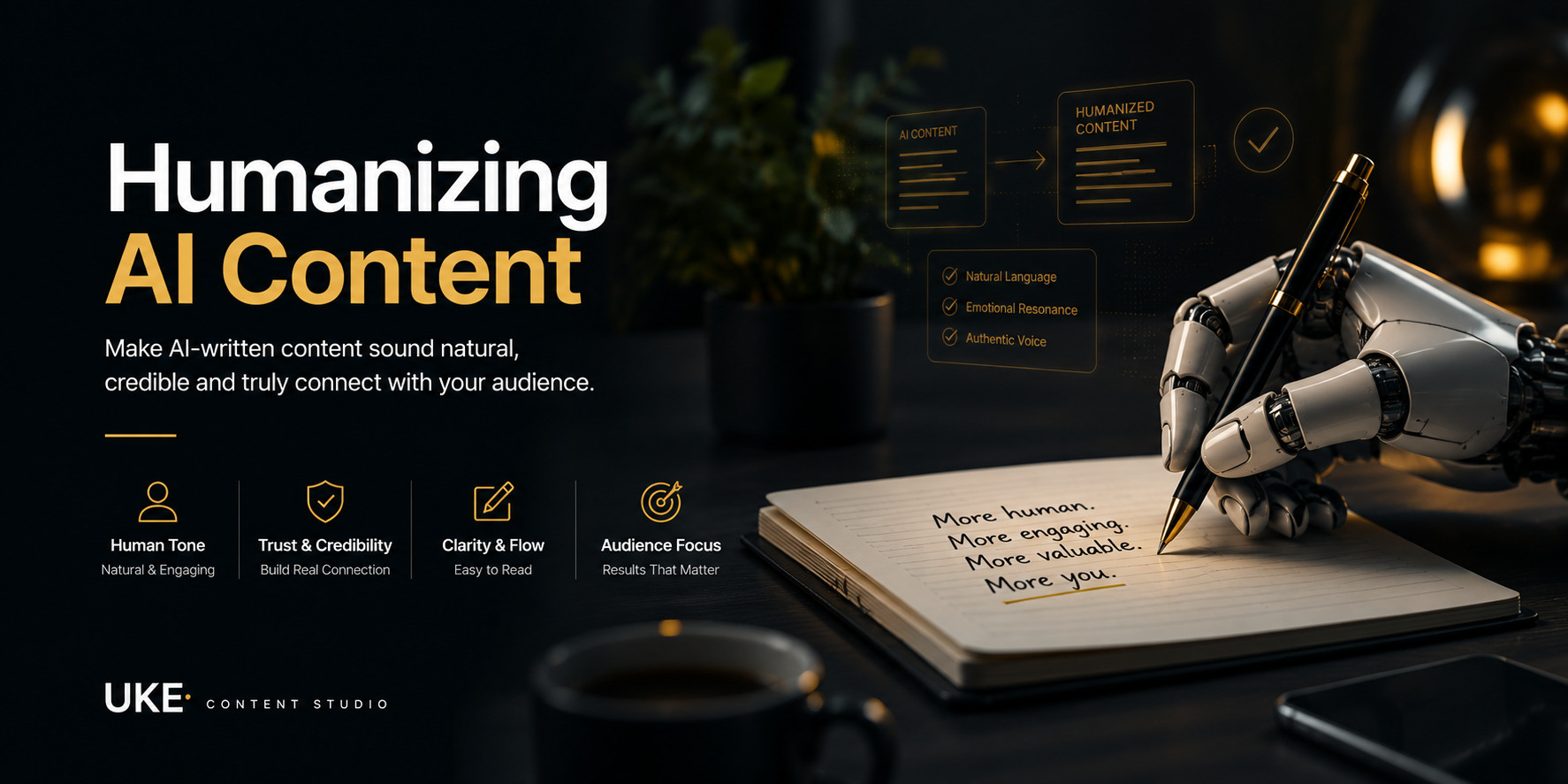 Humanizing AI-generated content while preserving meaning and clarity